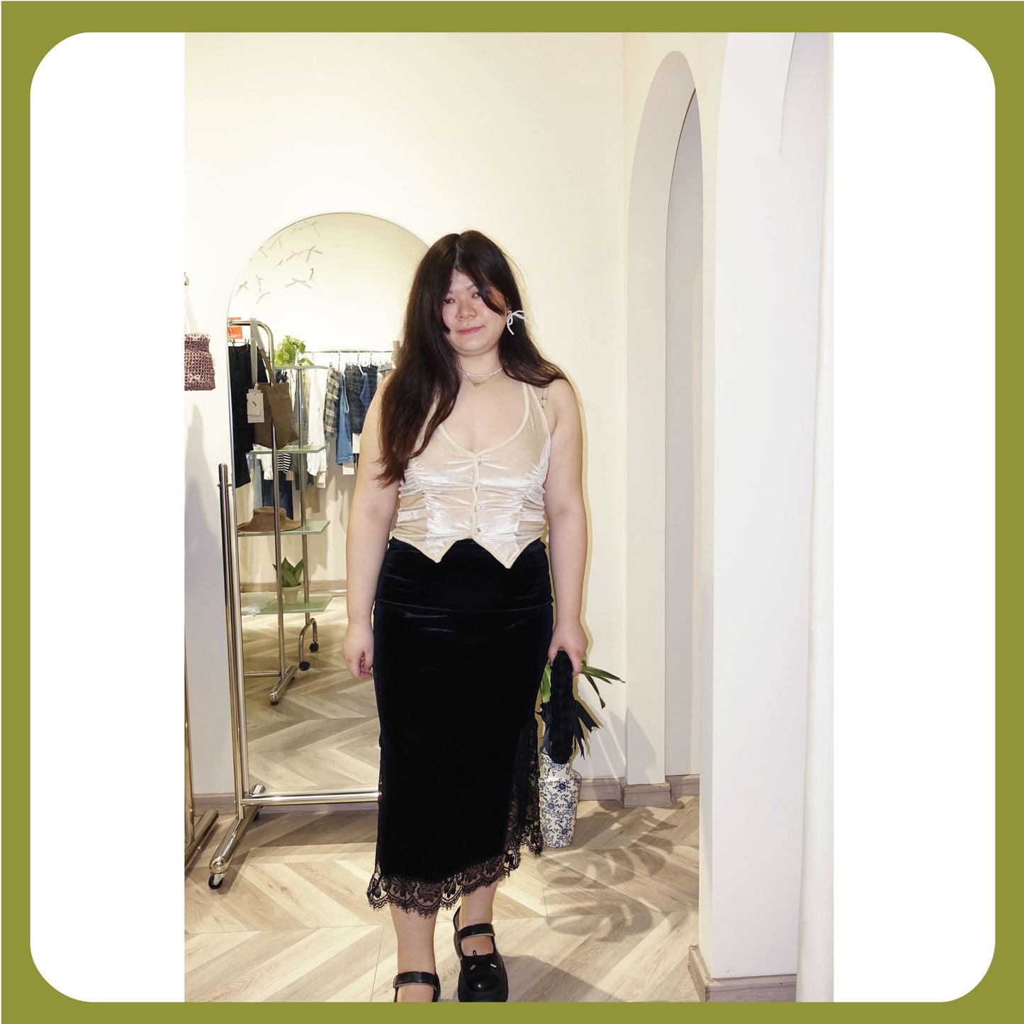 Plus Size Velvet Halter Top - Soft Shiny Viscose Cami with Ruched Waist