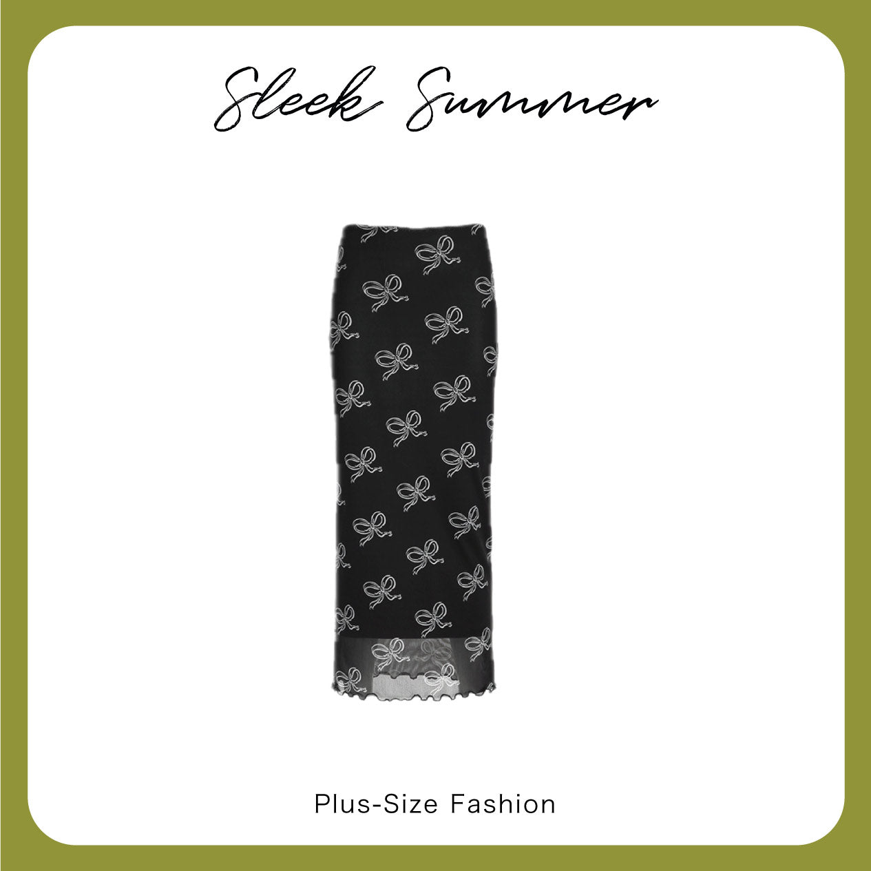 Plus Size Stretch Pencil Skirt