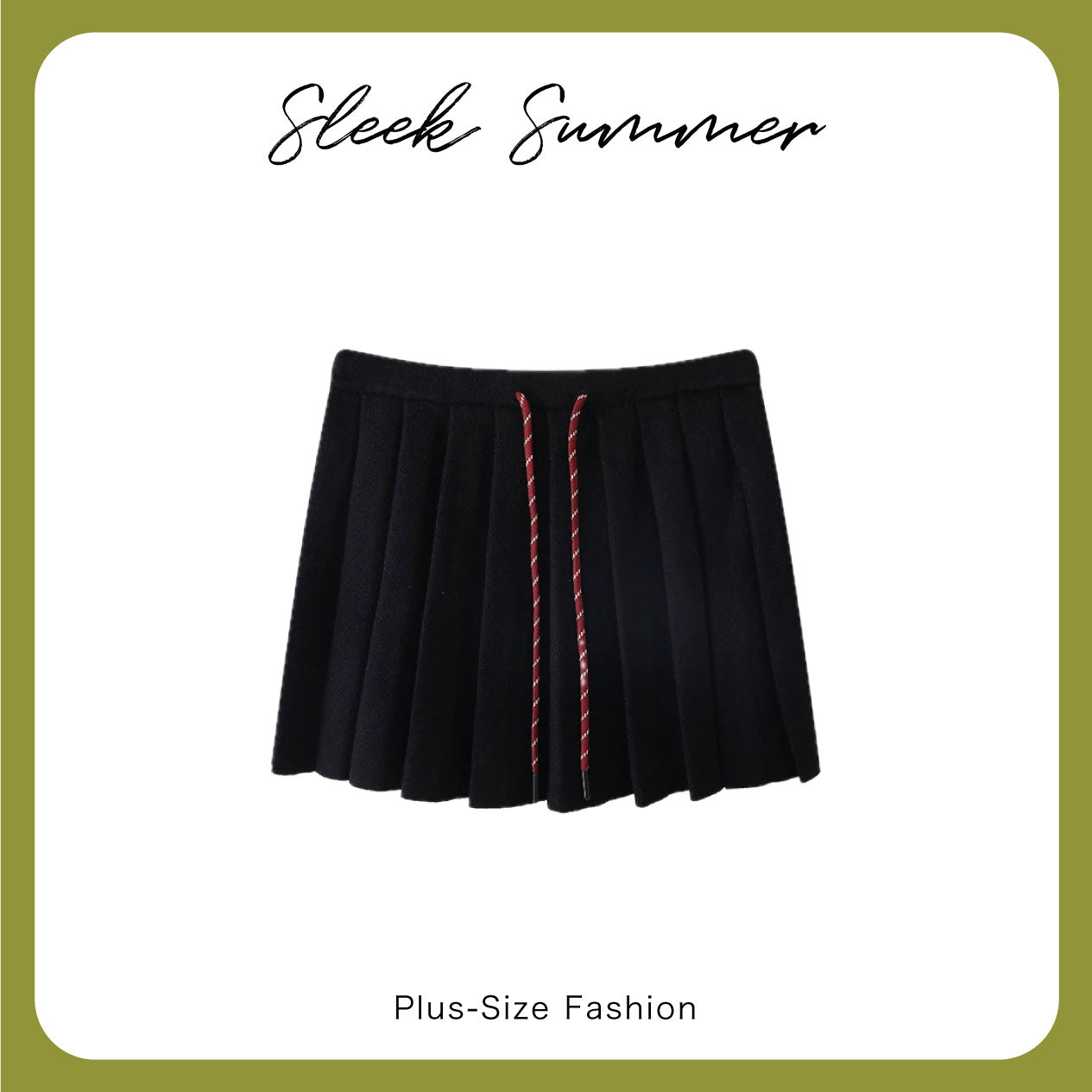 Mid Size Sporty-Chic Pleated Mini Skirt 