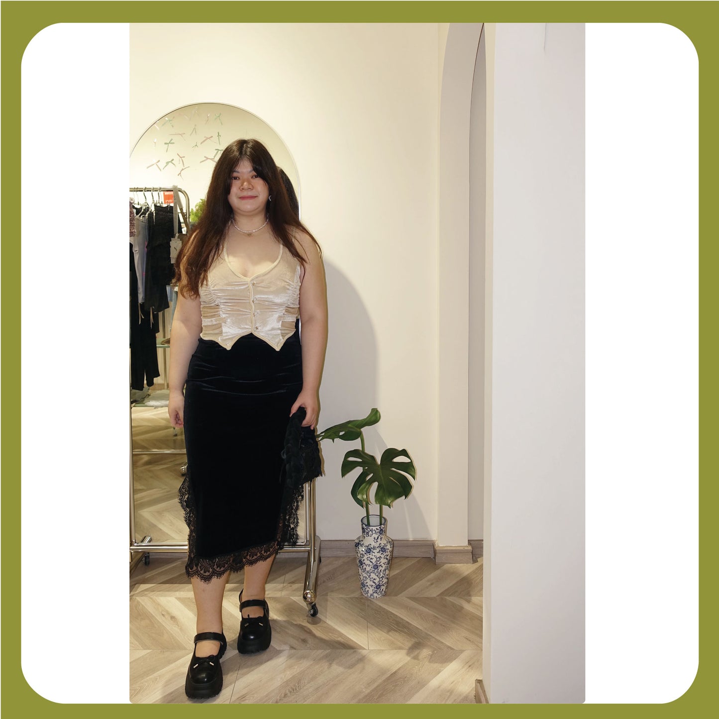 Plus Size Velvet Halter Top - Soft Shiny Viscose Cami with Ruched Waist