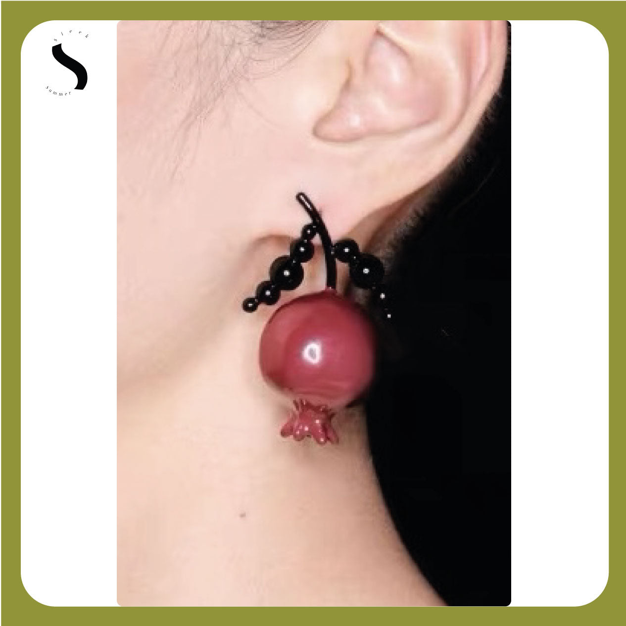 Pomegranate-Shaped Design Earrings