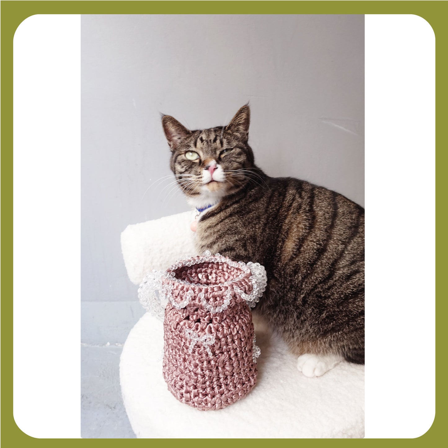 All-Handwoven Crystal Bead & Ribbon Clutch - Champagne Sculptural Vase Purse for Galas