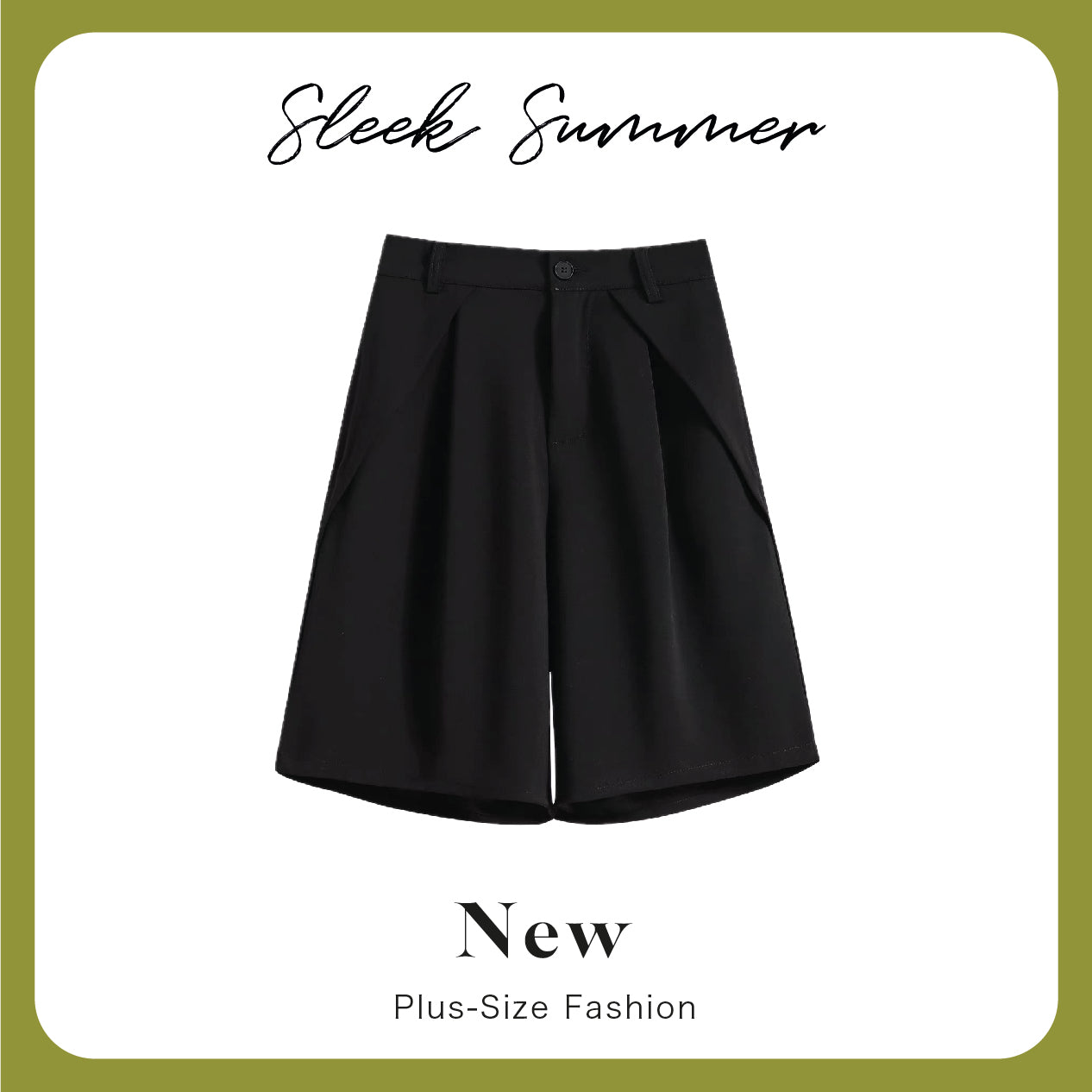 Plus-size curvy wide-leg shorts