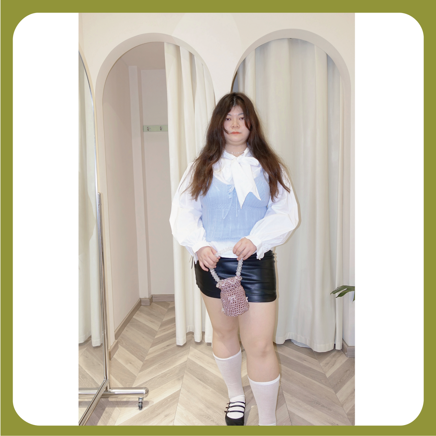 Plus-Size Black PU Faux Leather Mini — Curve-Flattering