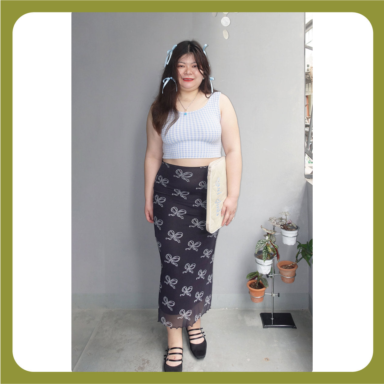 Plus Size Stretch Pencil Skirt