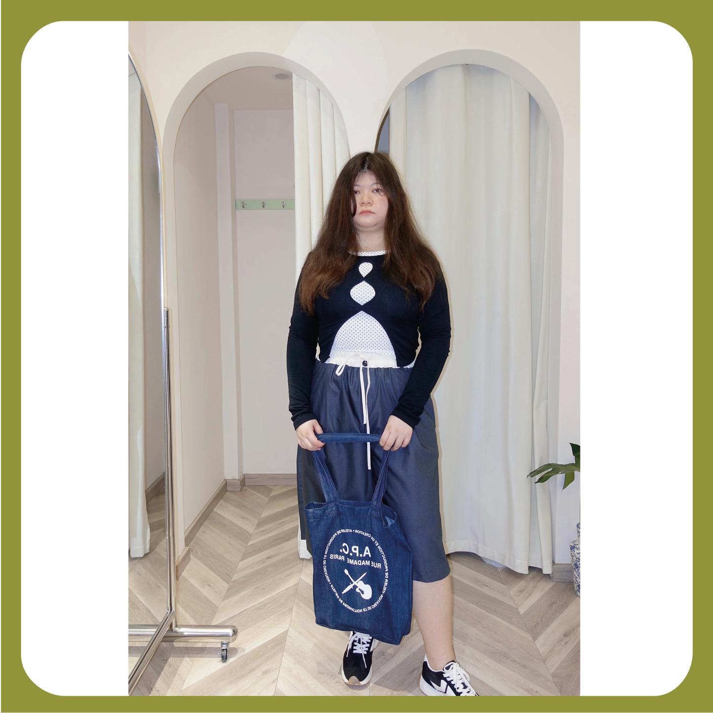 Plus Size Cut-Out Layered Long Sleeve Top - Black Fake Two-Piece Slim Fit Tee