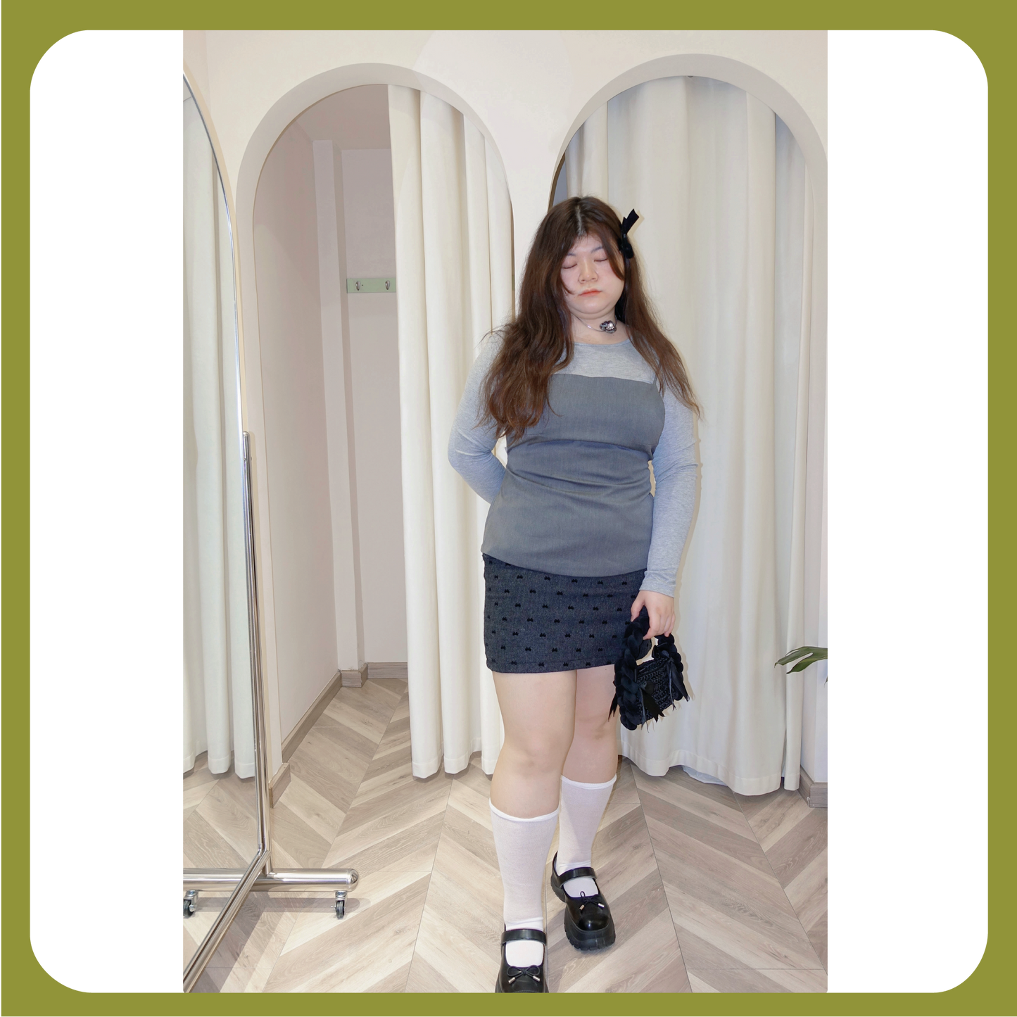 Handwoven Ribbon & Icelandic Wool Mini Bag - All-Black Exclusive Purse with Bow-Adorned Design